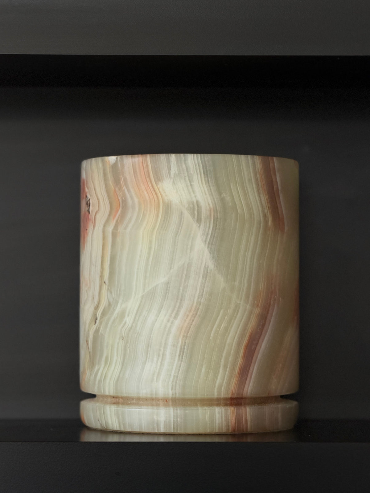 Kaarshouder lichtgroene onyx L