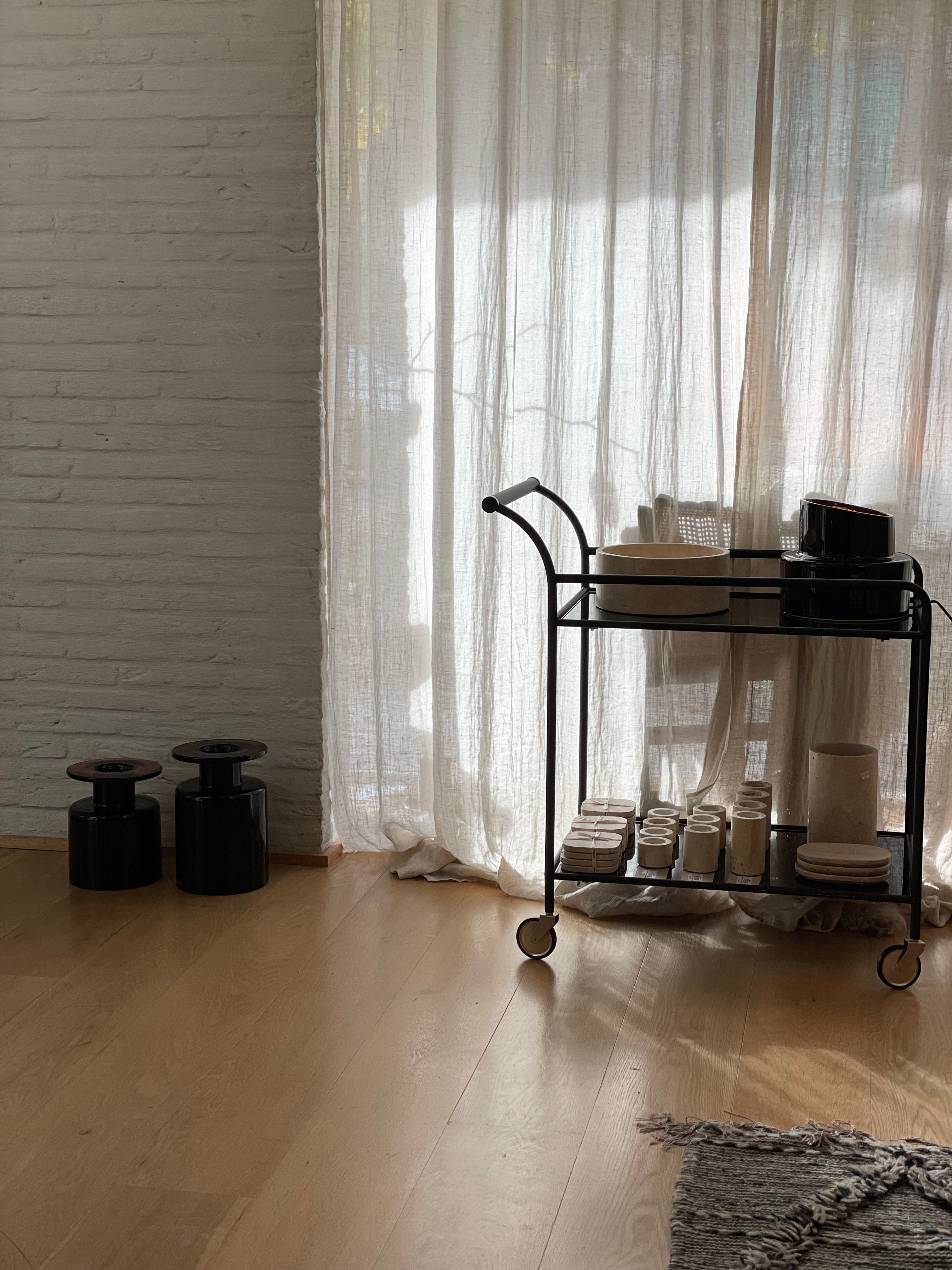 Vase Wind & Fire noir/brun Medium