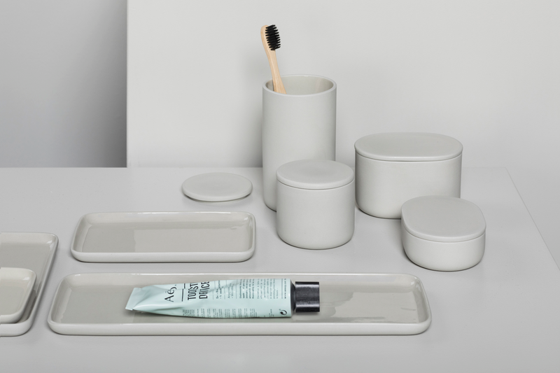 Beige oval storage box with lid large  - Bertrand Lejoly