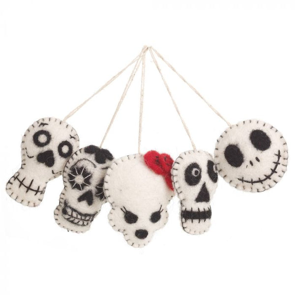 Halloween decoration - 'Dia de Muertos' skulls - black and white