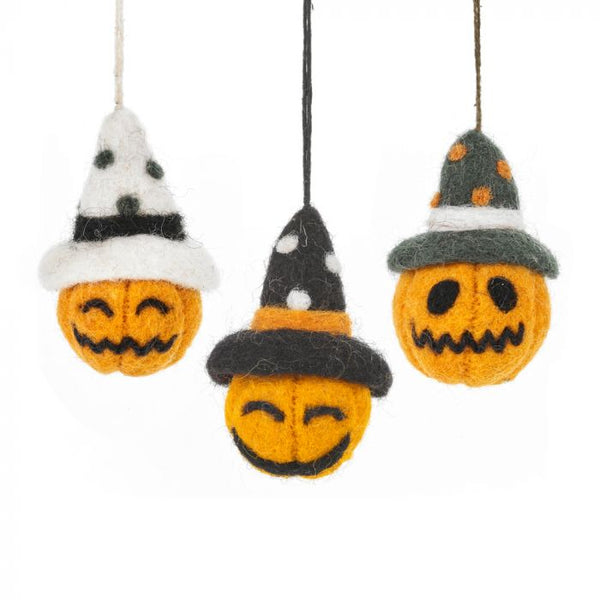 Halloween decoration - pumpkin heads - set of 3