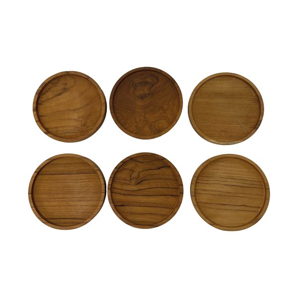 Coasters wood - set of 6