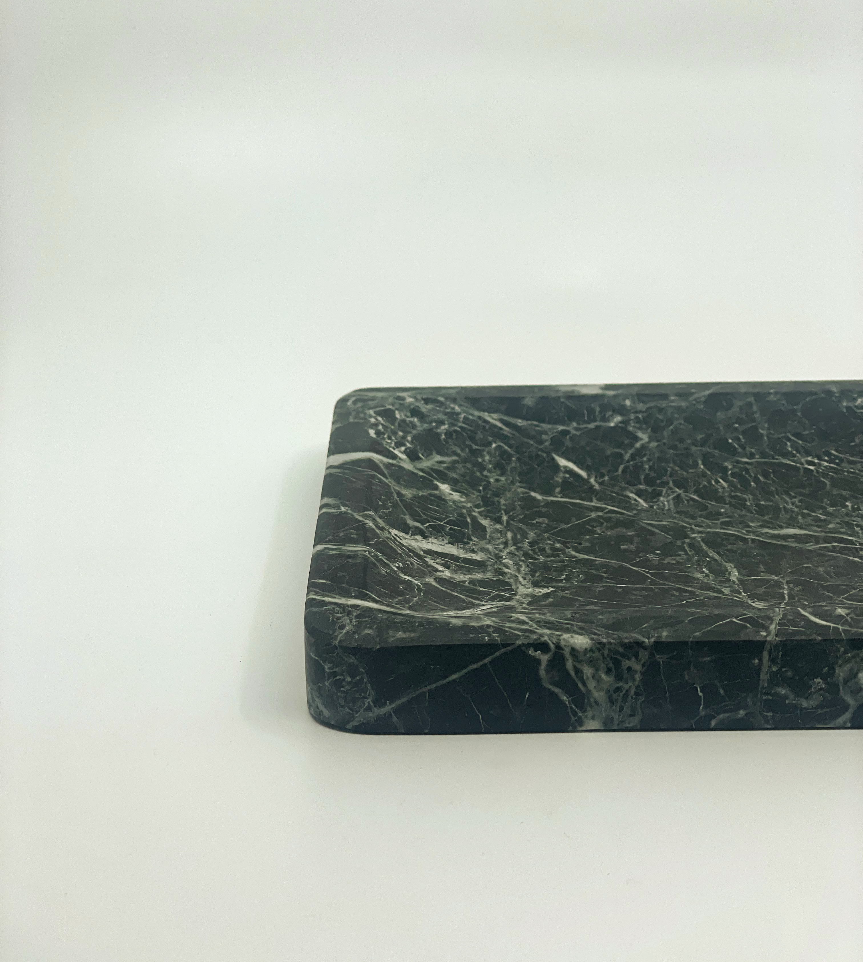 Plate Tinos green marble M