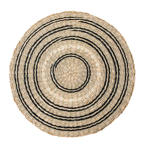 Placemats in seagrass black - lot of 4