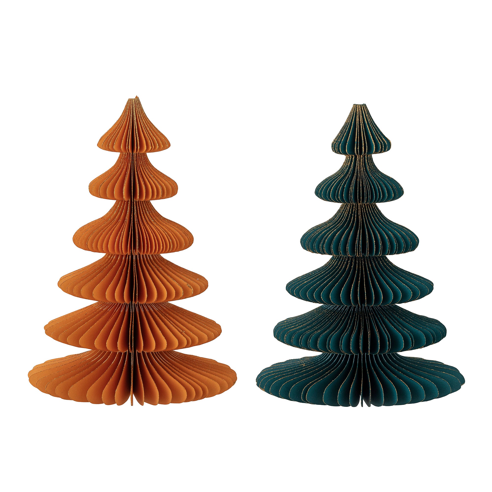 Décoration de Noël - set de 2 arbres de Noël en papier
