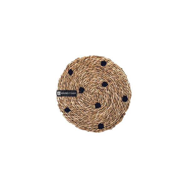 Placemat in seagrass black dot
