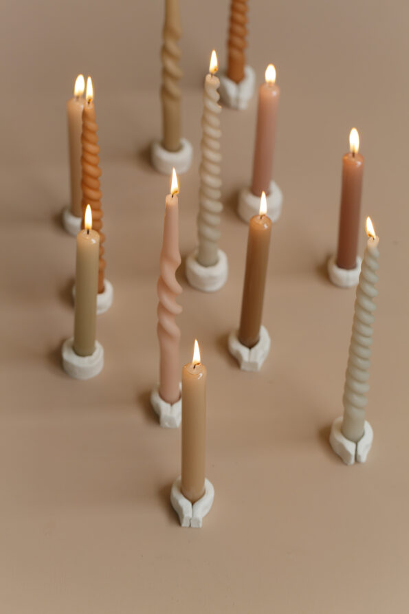 Dinner candle 2,1 cm Glossy Cognac