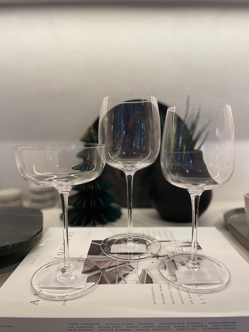 Red wine glass curved - Vincent Van Duysen - Set of 4