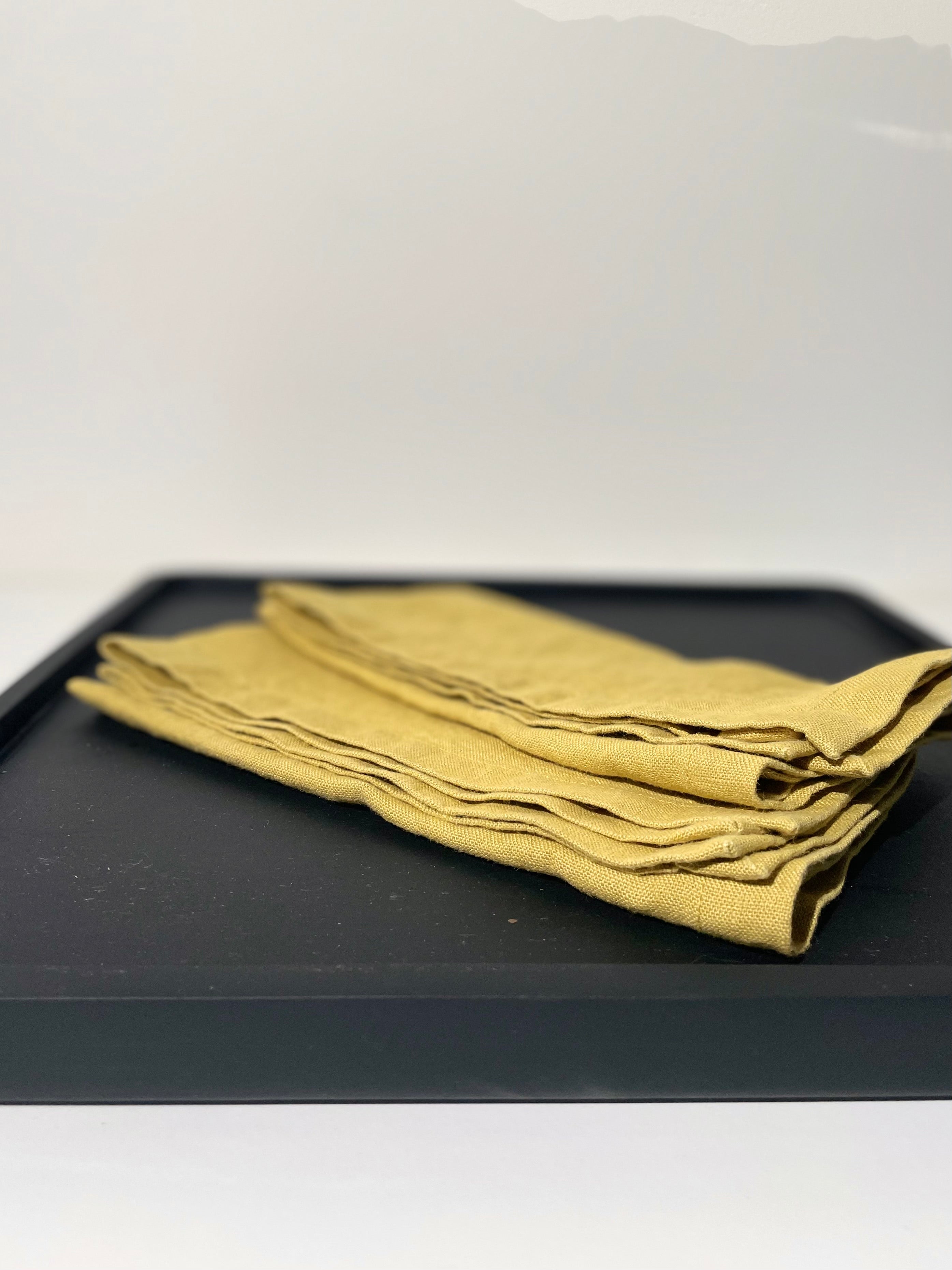 Curry-yellow linen napkins - set of 4