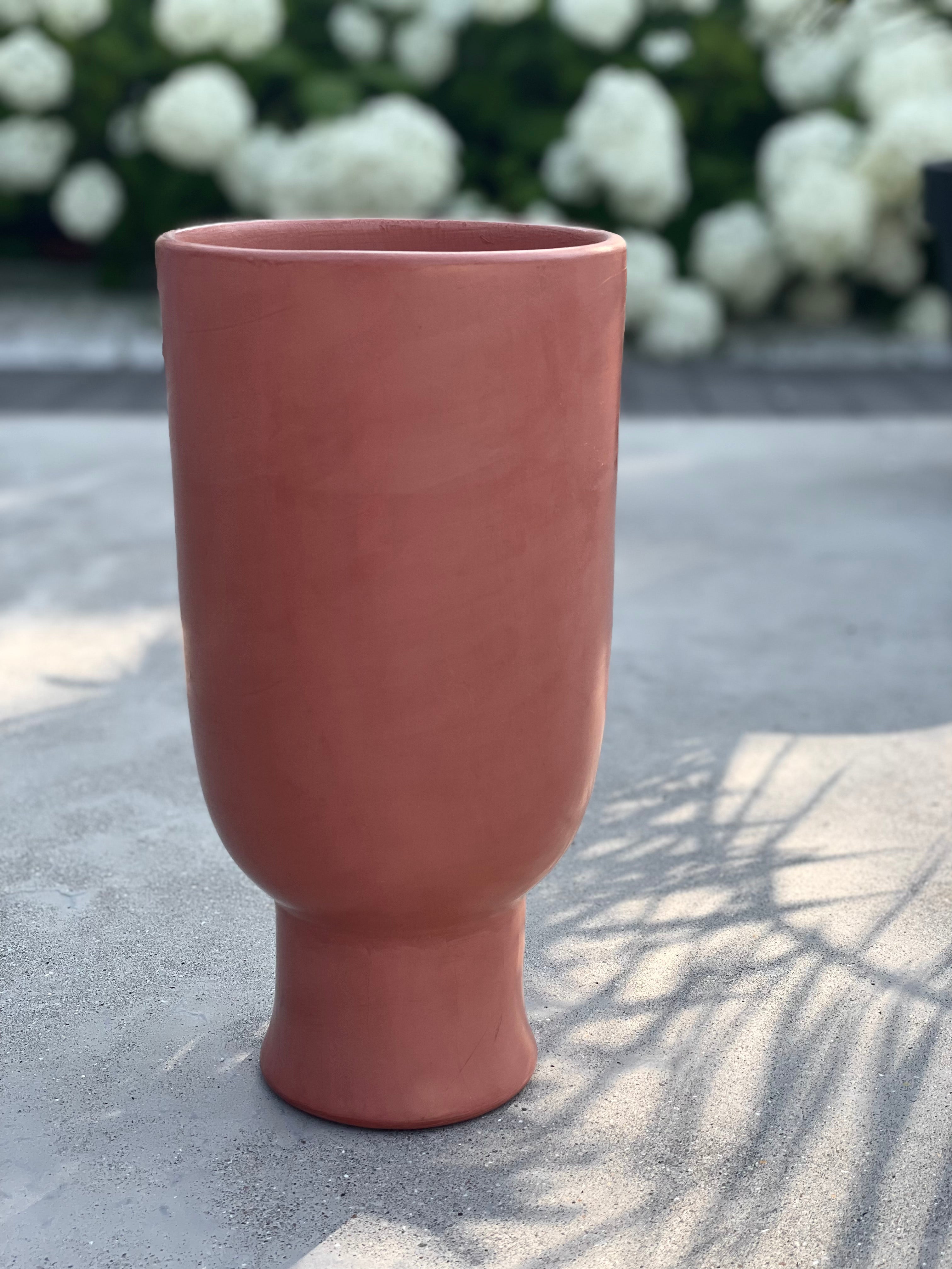 Tadelakt fruit bowl/vase - terracotta