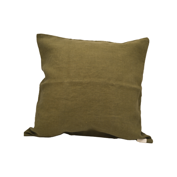 Linen pillow - Olive green