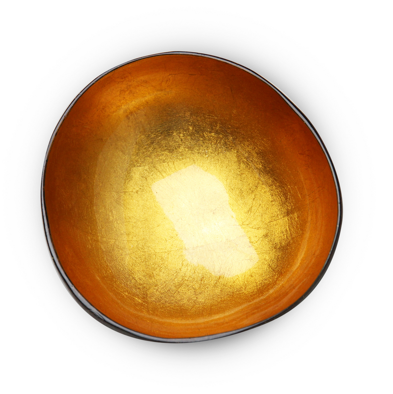 Bol en noix de coco - Feuille d'or métallique