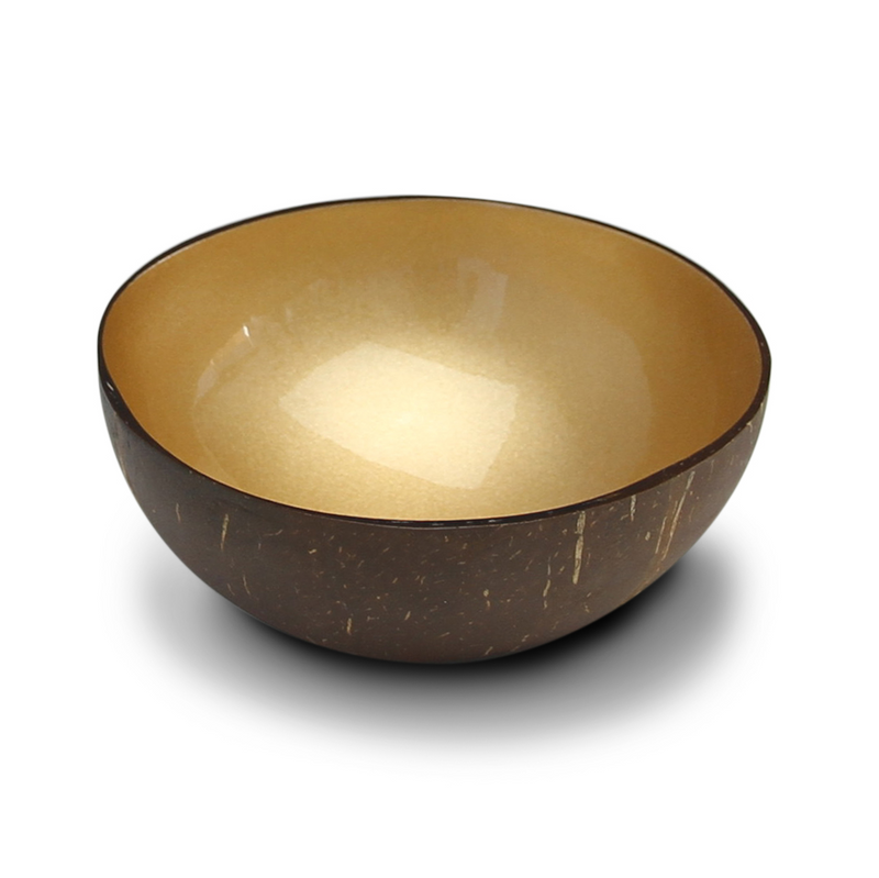 Coconut Bowl - Light Gold Metallic Paint