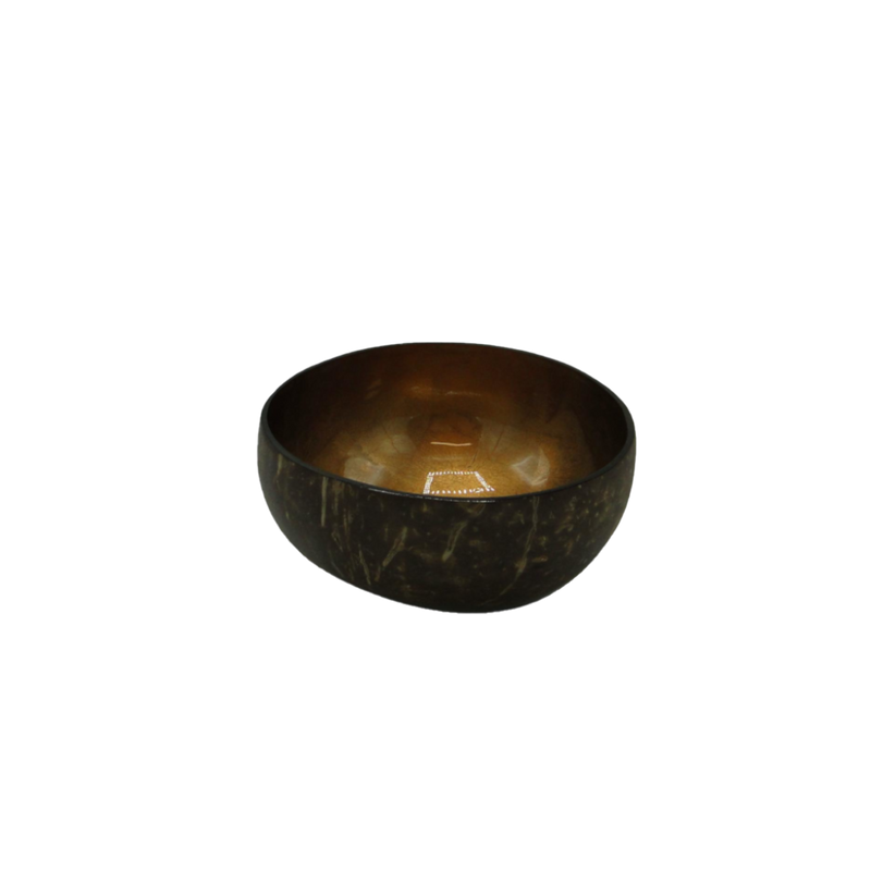 Kokoskommetje - Dark Brown Metallic Leaf