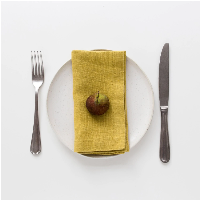 Curry-yellow linen napkins - set of 4