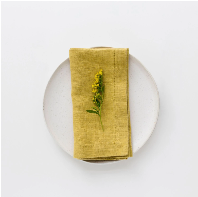 Curry-yellow linen napkins - set of 4