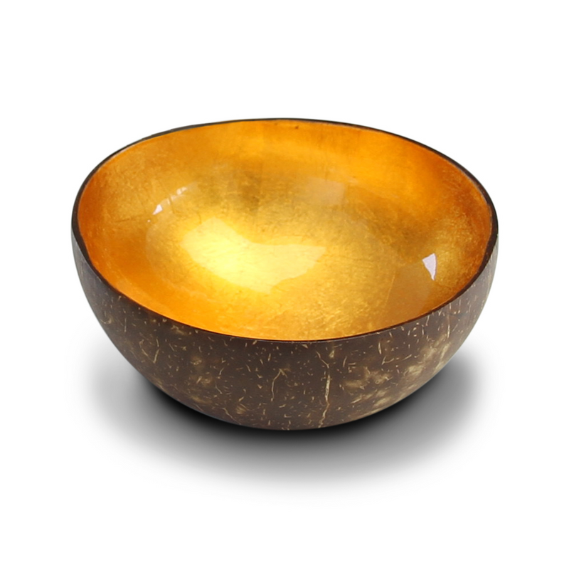 Bol en noix de coco - Feuille d'or métallique