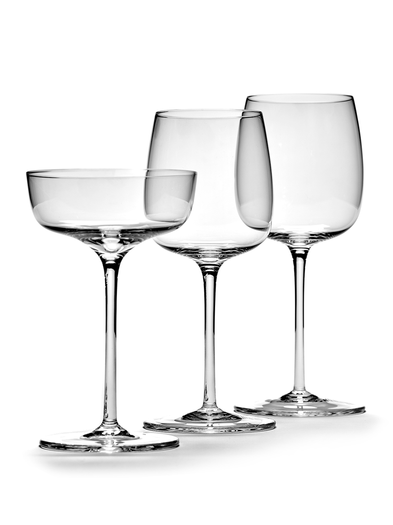 Red wine glass curved - Vincent Van Duysen - Set of 4