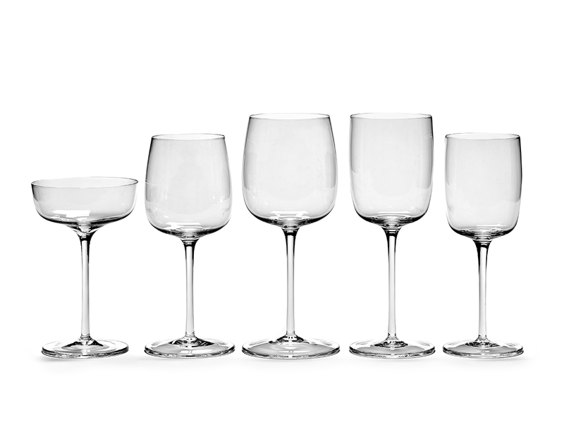 Red wine glass curved - Vincent Van Duysen - Set of 4